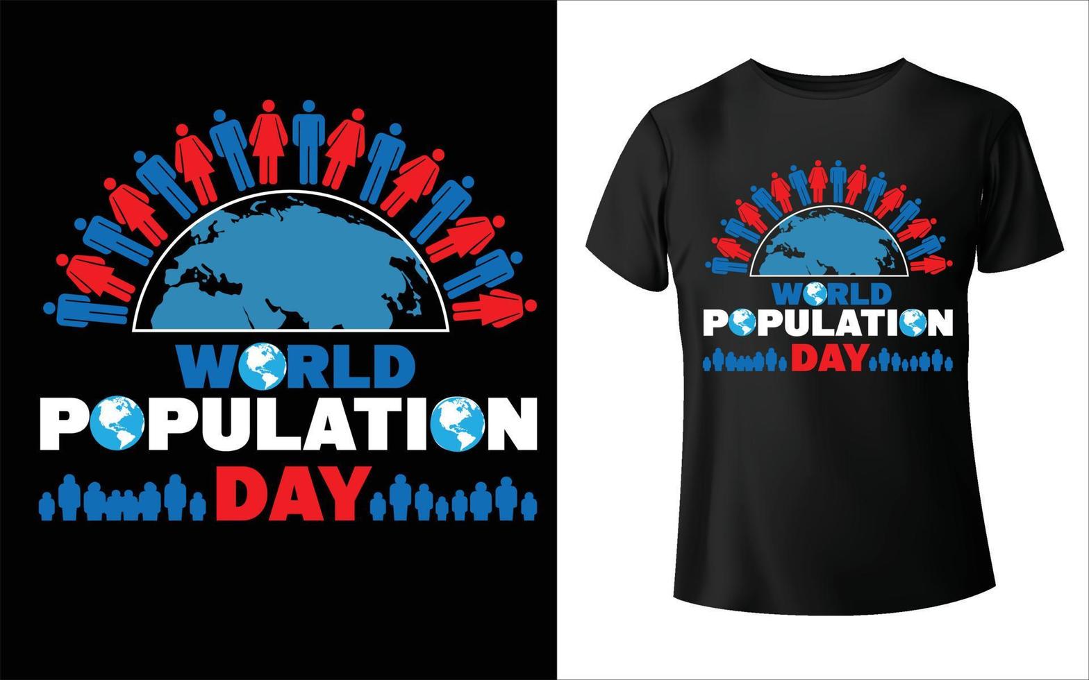 World Population Day T-Shirt World Vector World Population day Vector world vector t-shirt