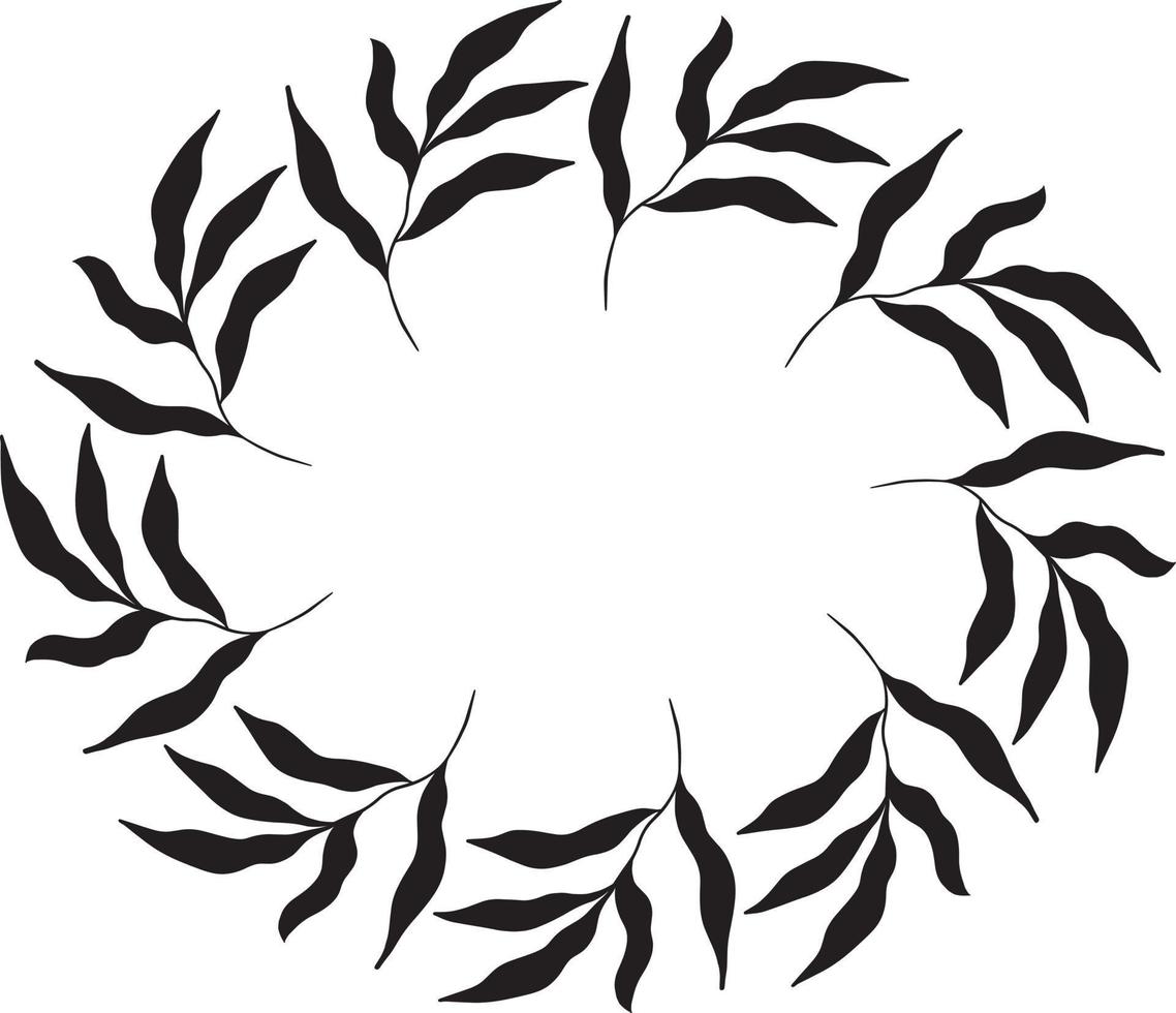 Oval botanical frame. Vector Illustration