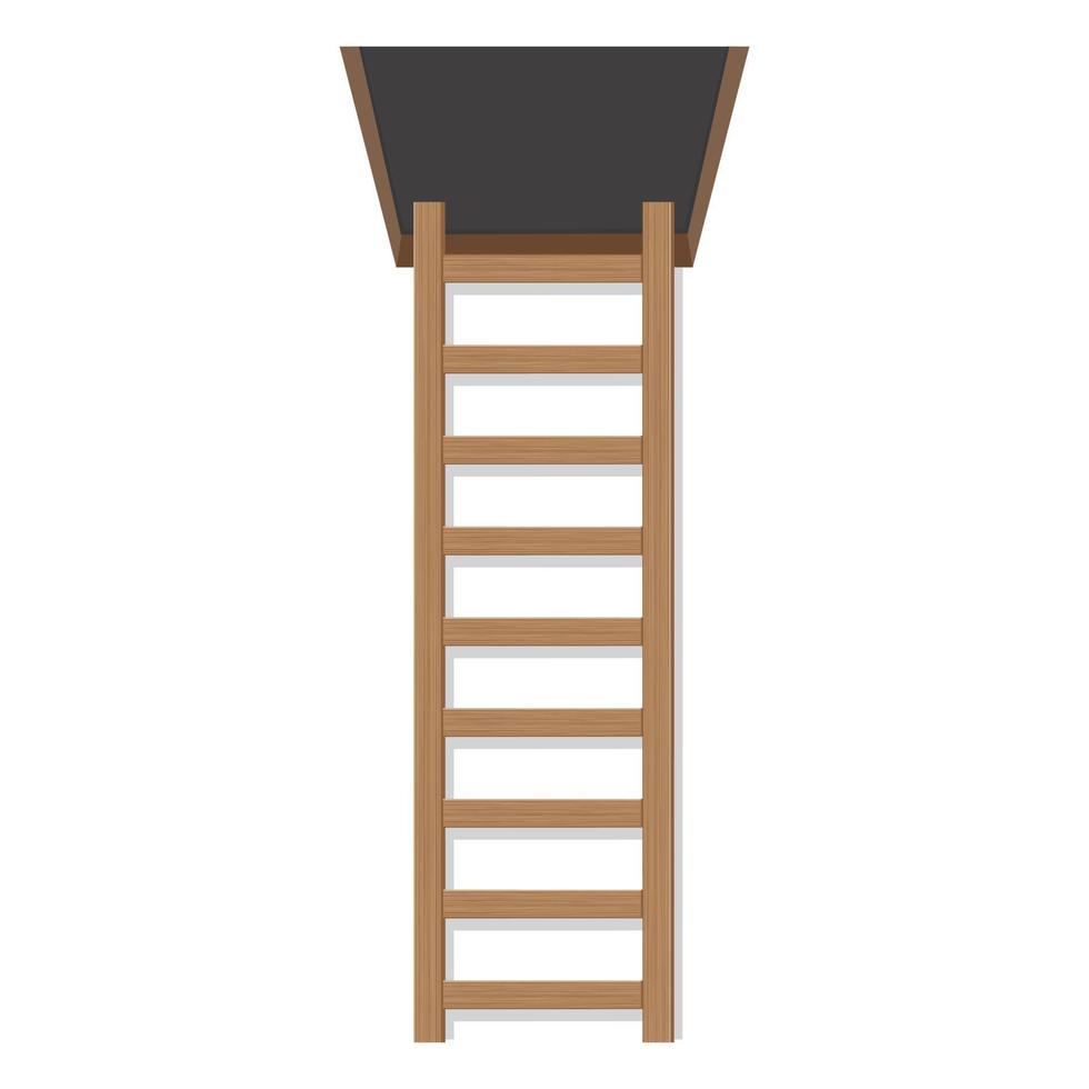 wooden ladder to the attic vector illustration isolated on white background