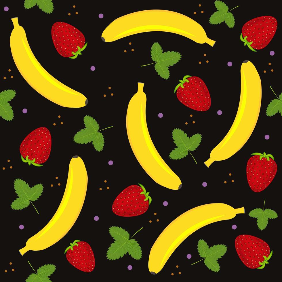 Fruit pattern of bananas, color vector illustration