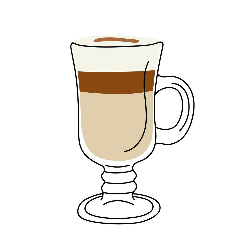 café con leche dibujado a mano. vector