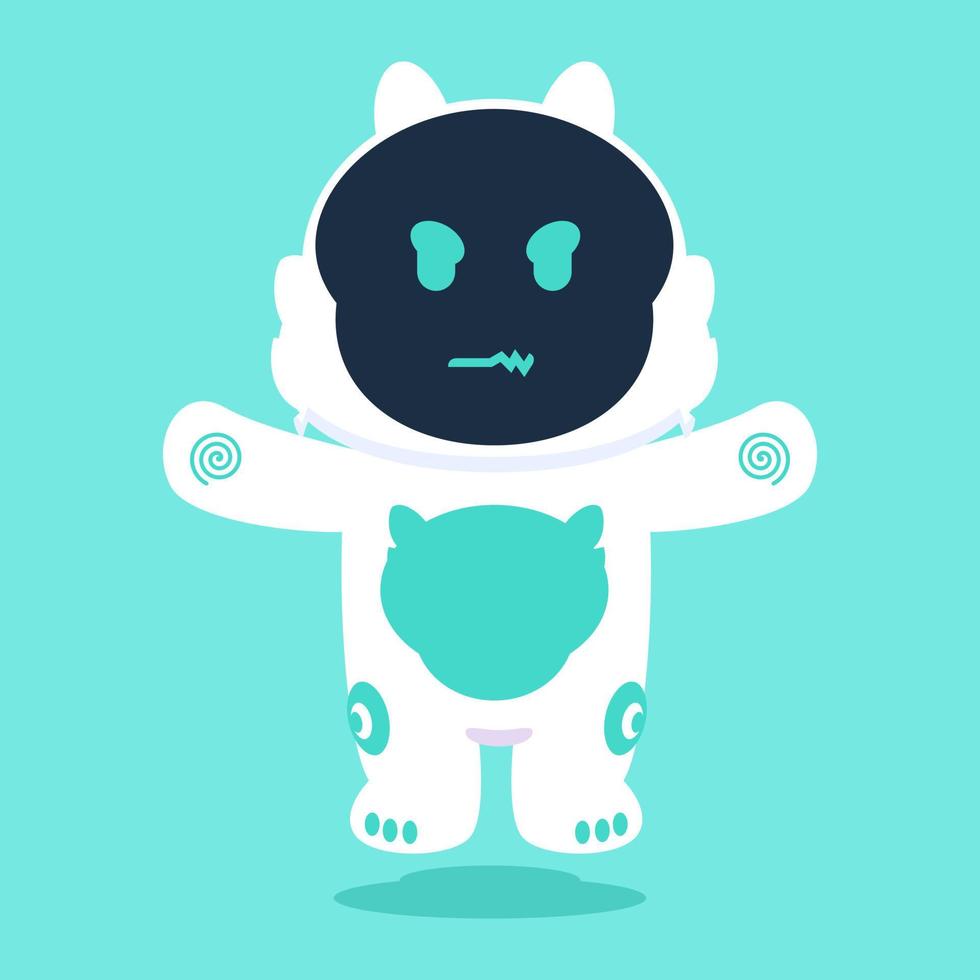 cute robot cartoon vector illustration. animal fantasy concept isolated