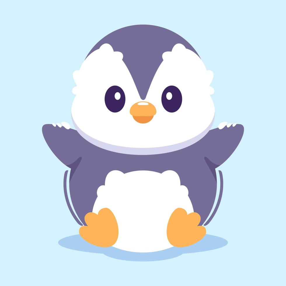 lindo pingüino saluda a la ilustración vectorial. concepto de fantasía animal lindo aislado vector