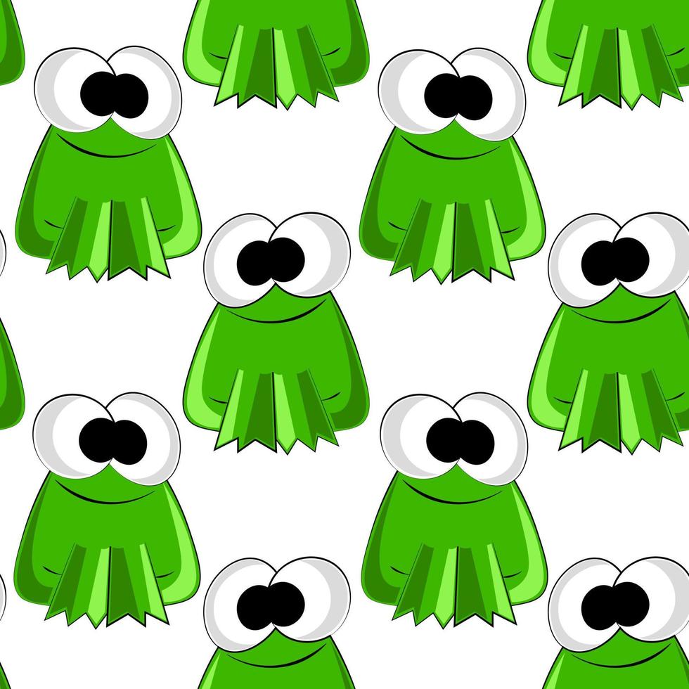 Seamless vector pattern with cute cartoon frog