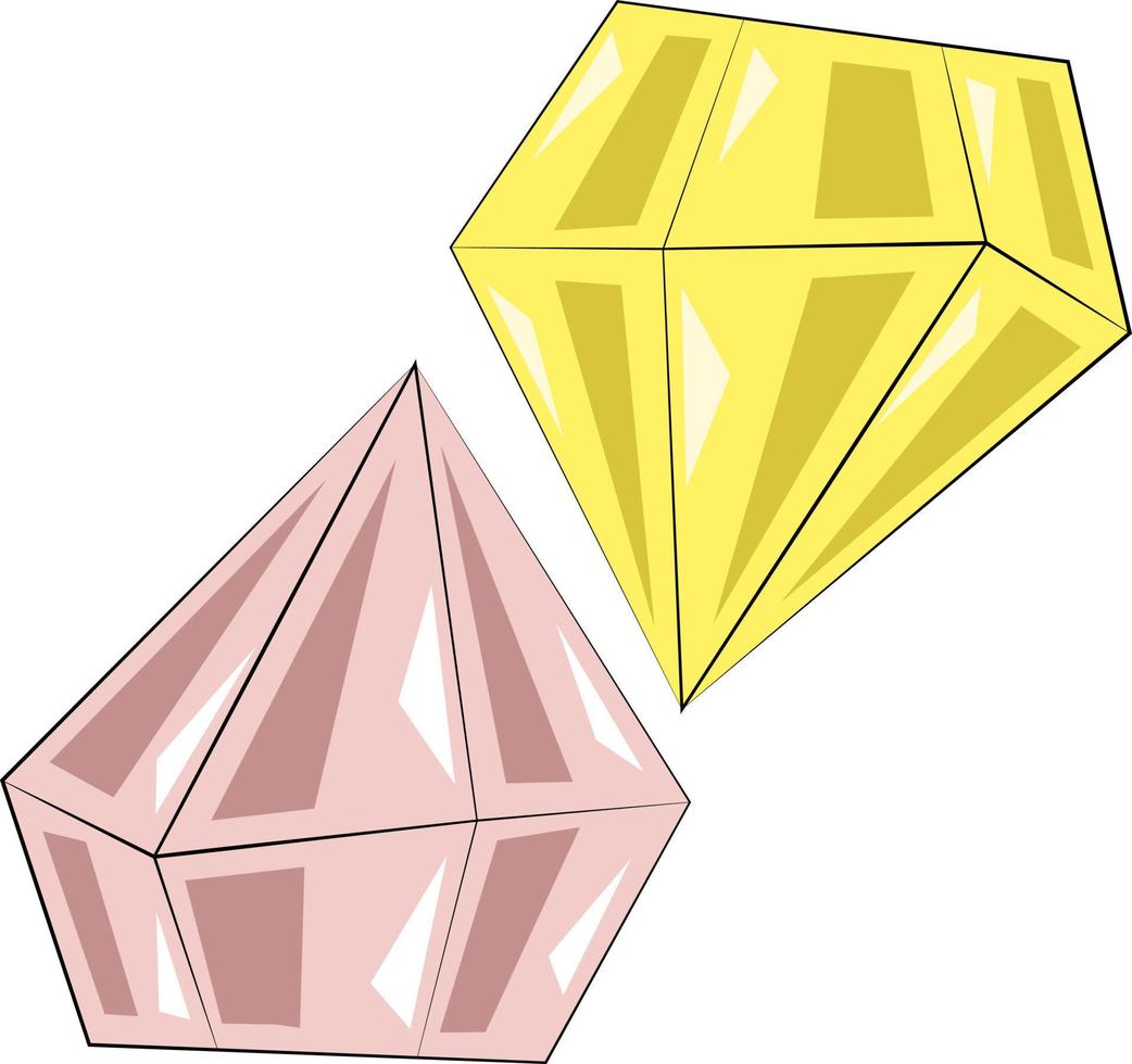 Single element Diamond. Draw illustration in color vector