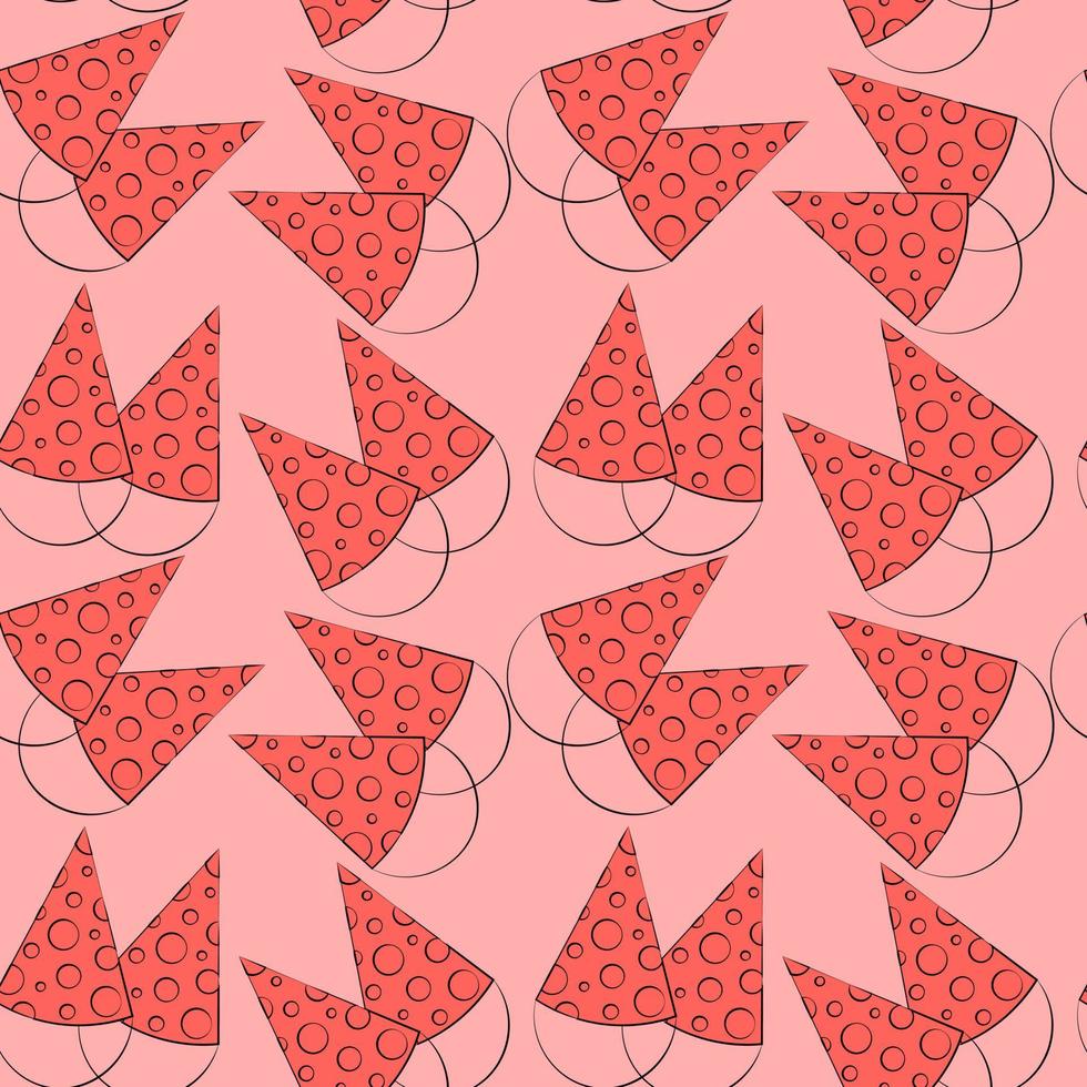 Seamless vector pattern with outline holiday cap
