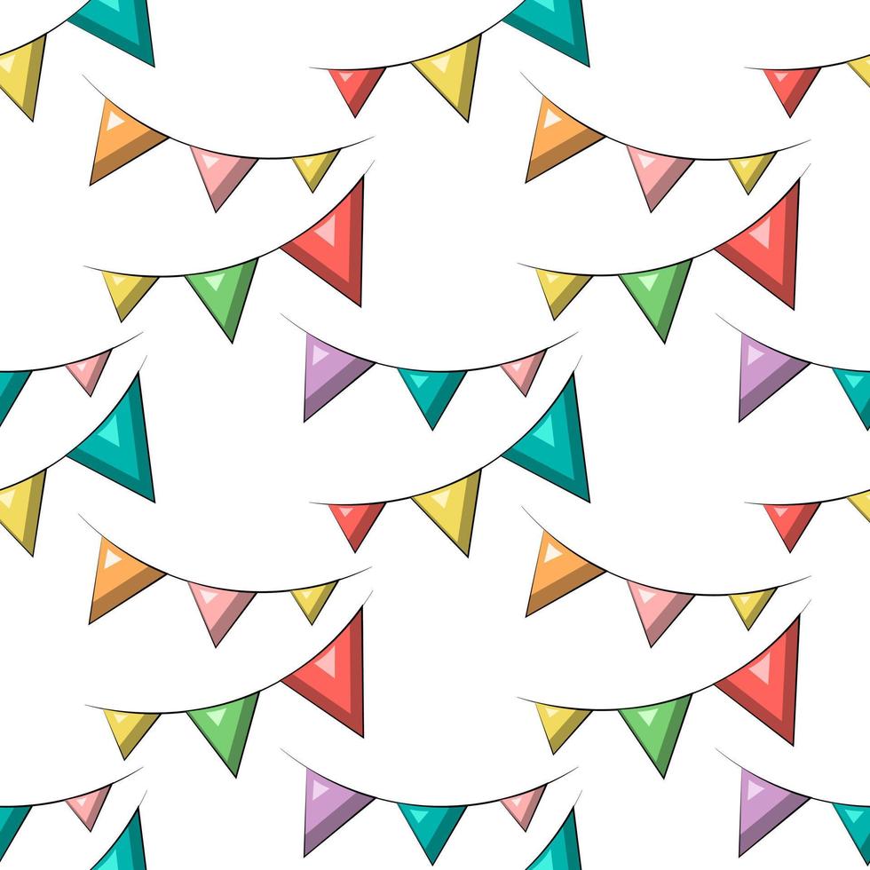 Seamless vector pattern with color little flags