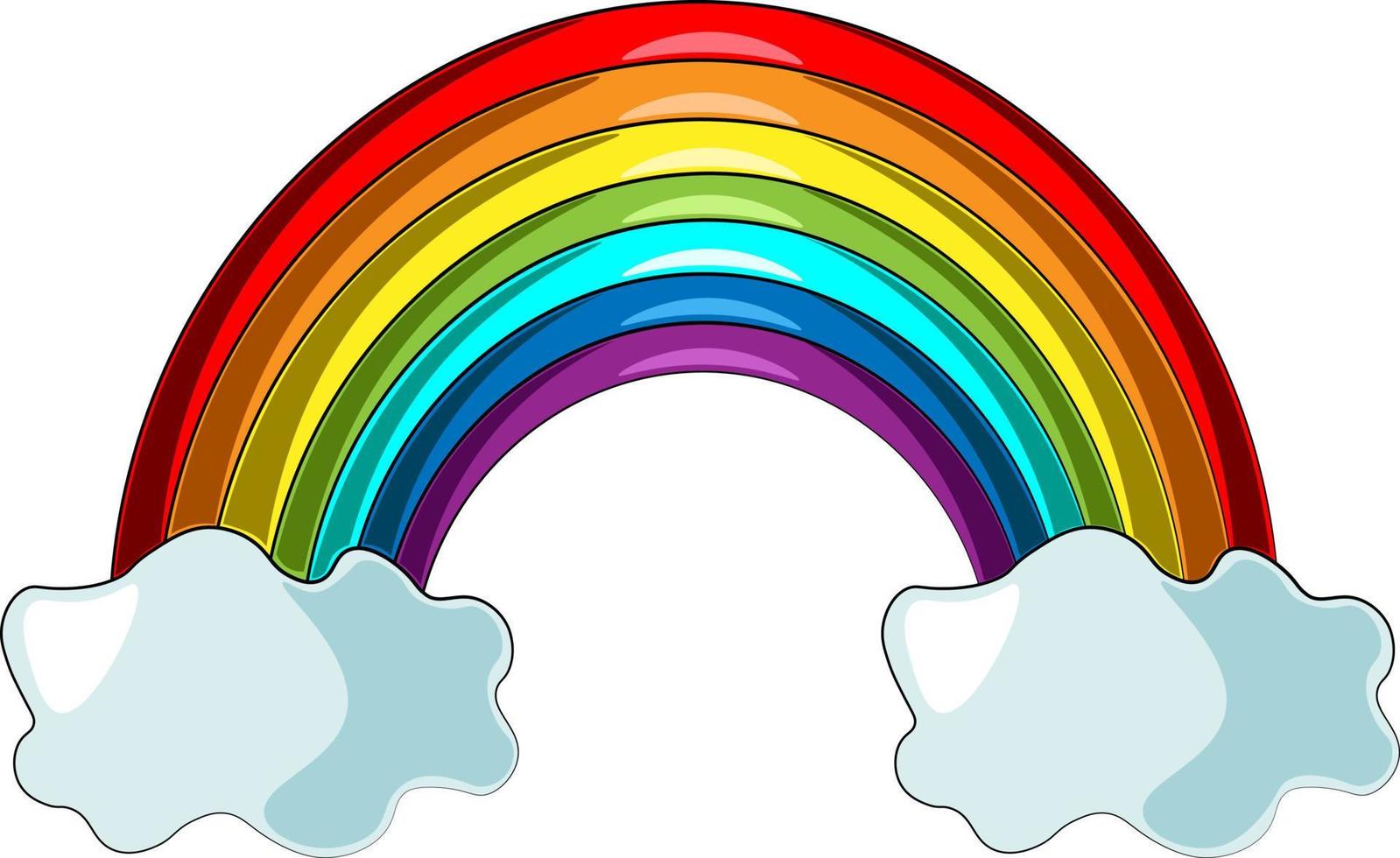 arco iris de un solo elemento. dibujar ilustraciones en colores vector