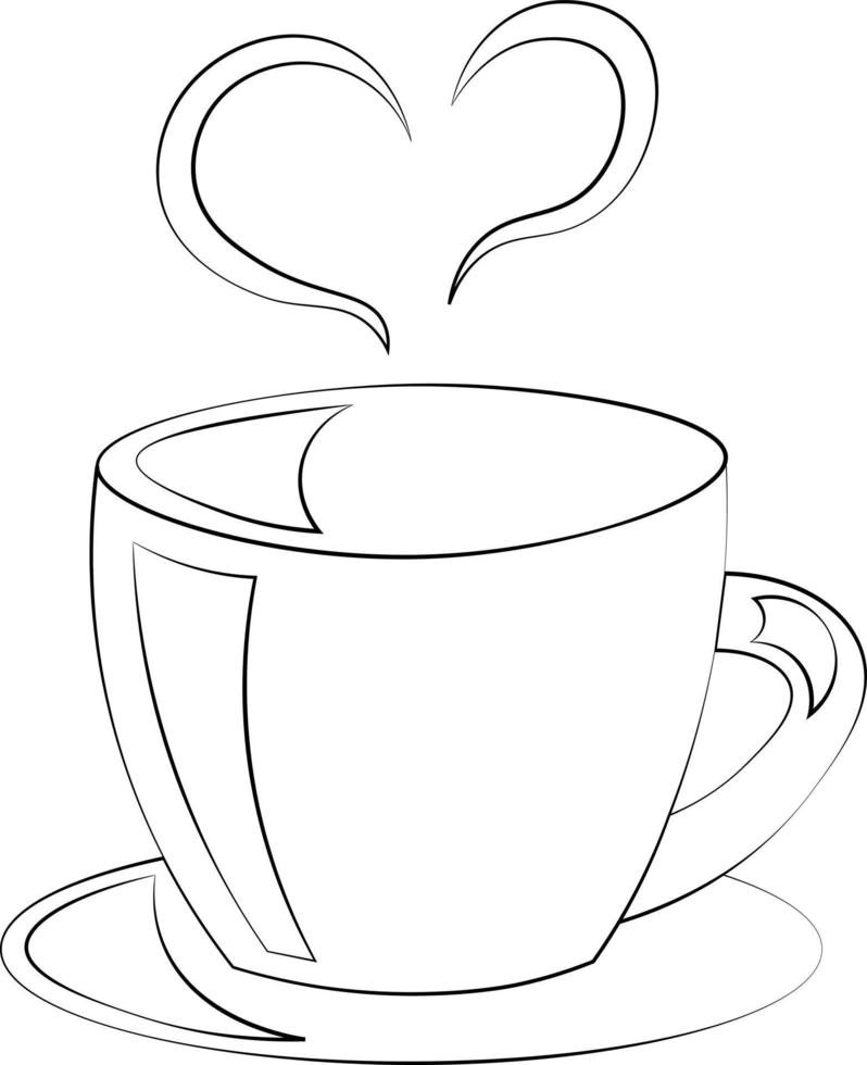 Pequeña Taza De Café Vectorial Imagen Lineal Para Colorear. Buscar Un  Elemento Para Un Libro De Colorear. Esquema. Dibujo Manual. Ilustración del  Vector - Ilustración de cristal, porcelana: 185079835