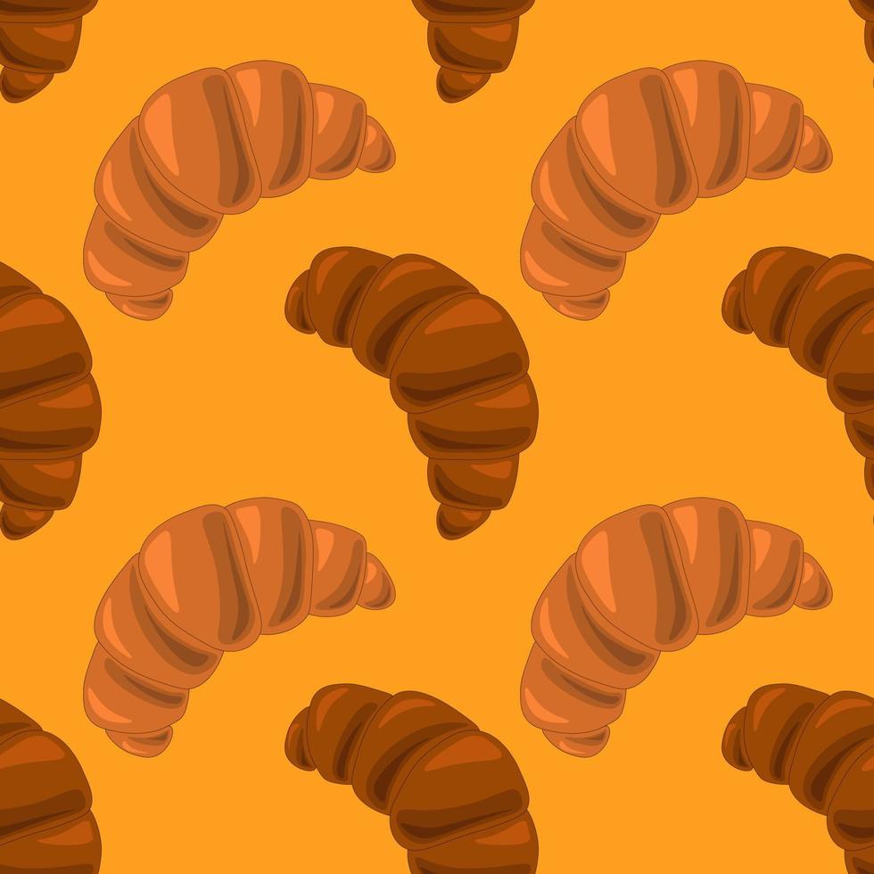 Seamless vector pattern with tasty, sweet croissant