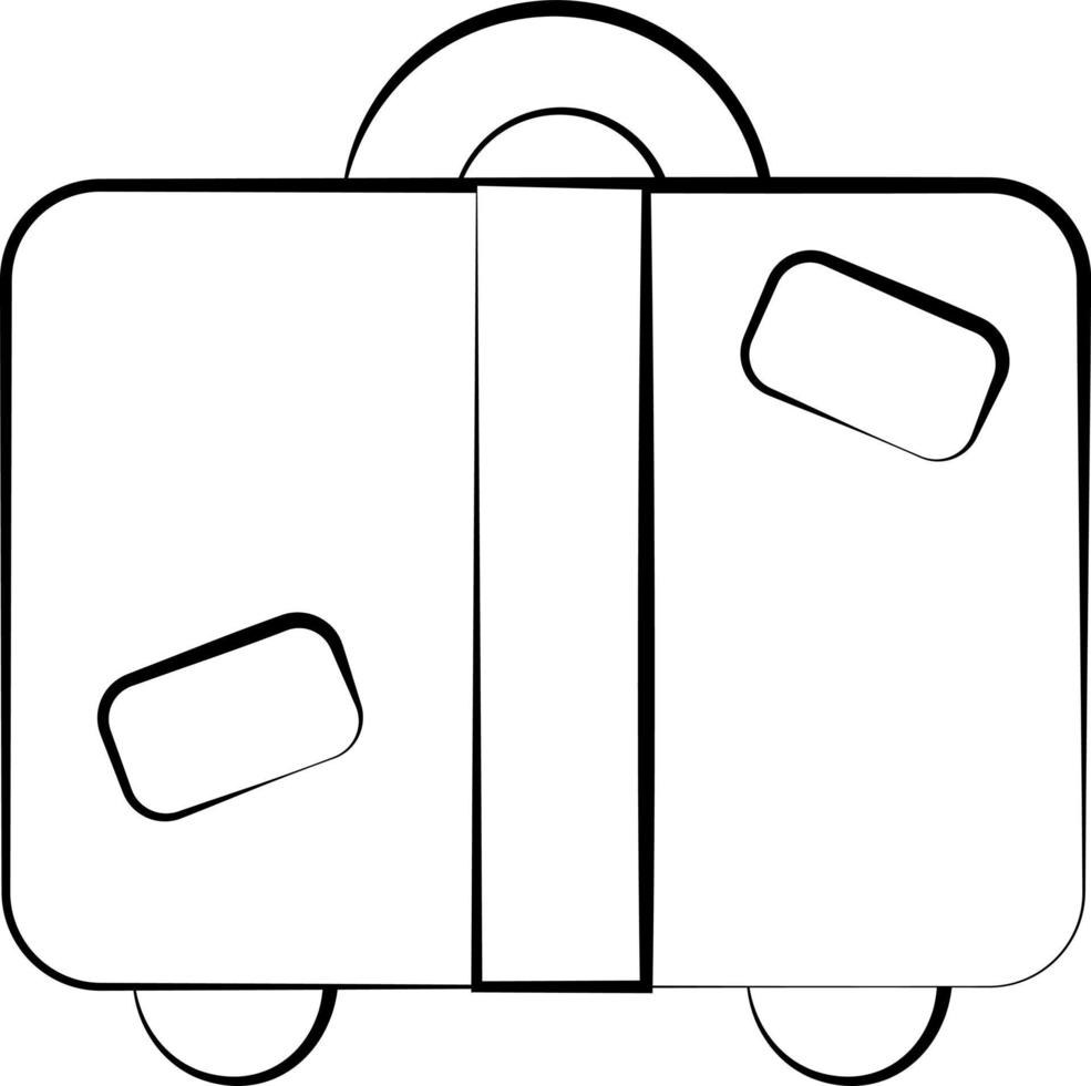 Single element Suitcase. Draw illustration in black and white vector