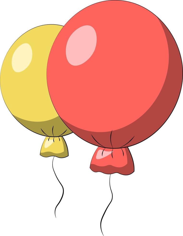 Single element Air Balloon. Draw illustration in color vector