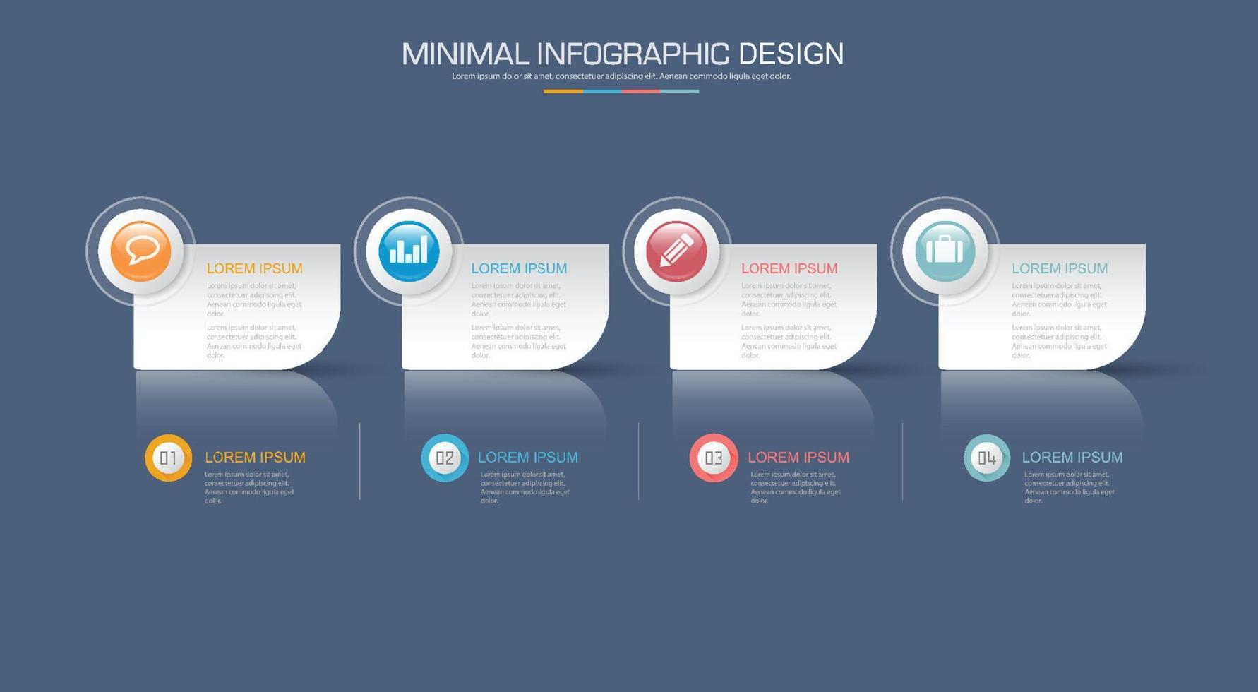 plantilla de infografía empresarial con icono, ilustración de diseño vectorial vector