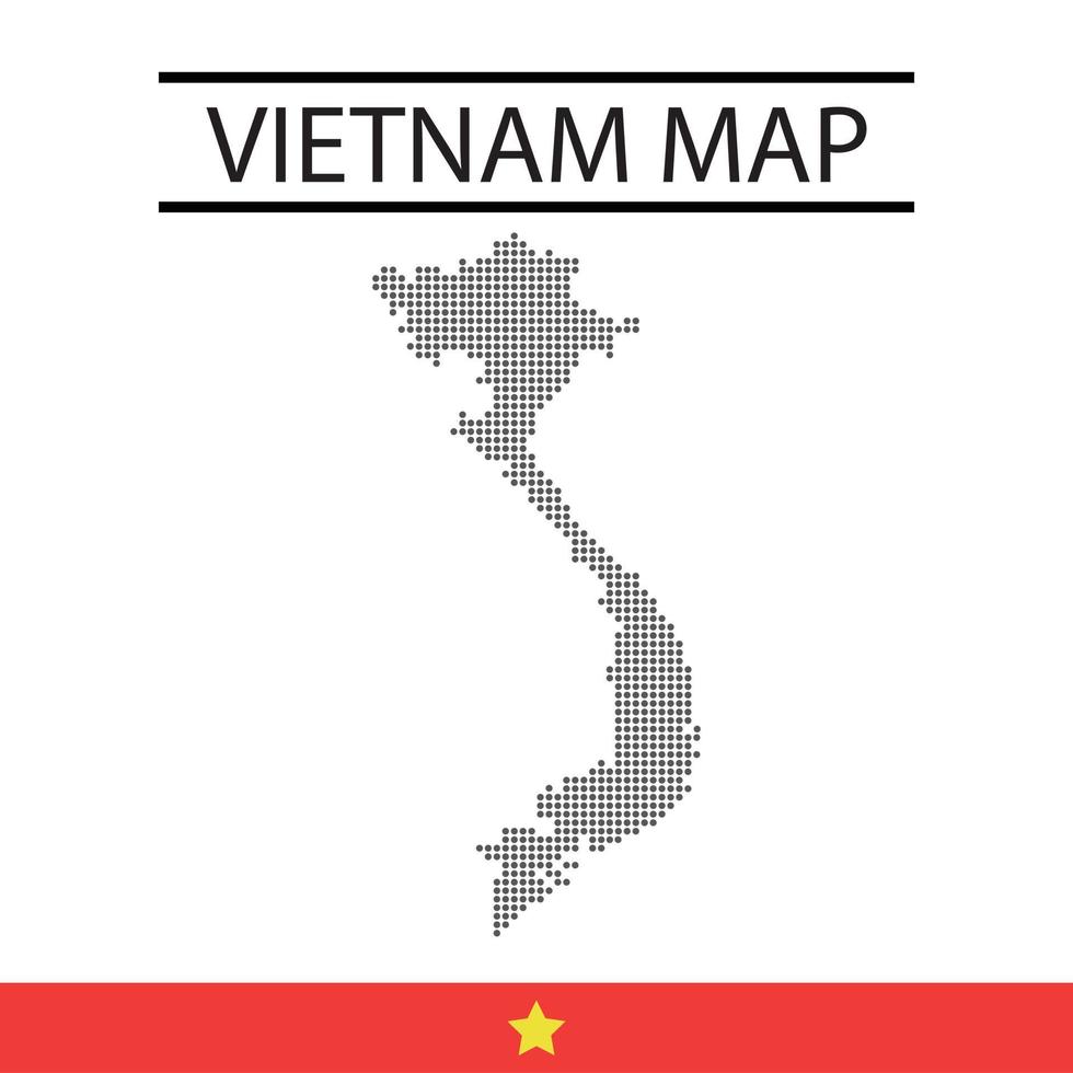 Free Vietnam Map Dot vector design with country flag geography editable
