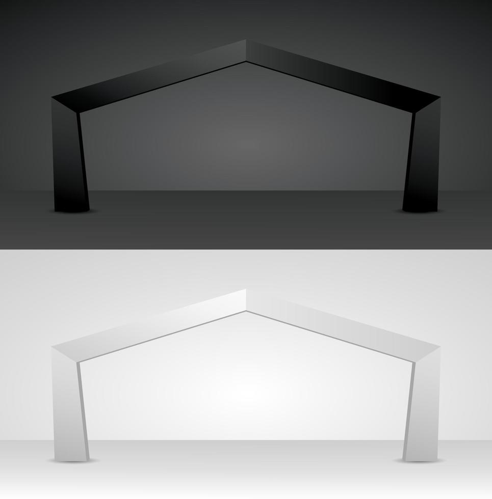 vector de ilustración 3d de arco de diseño simple fresco