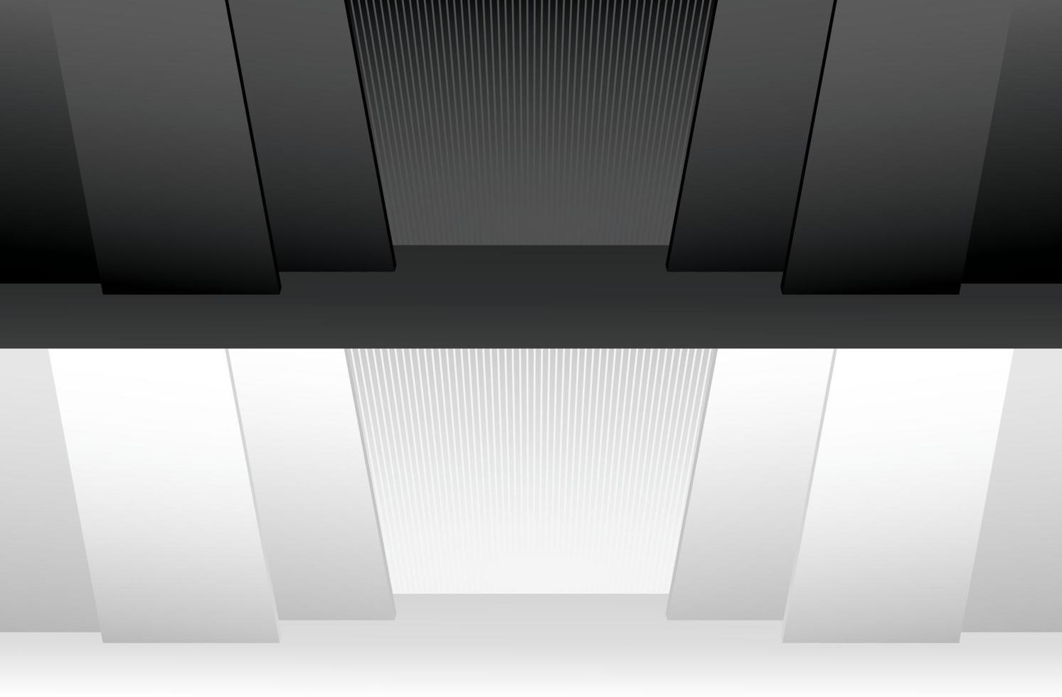 wide black and white cool modern stage scene 3d illustration vector for putting people or object