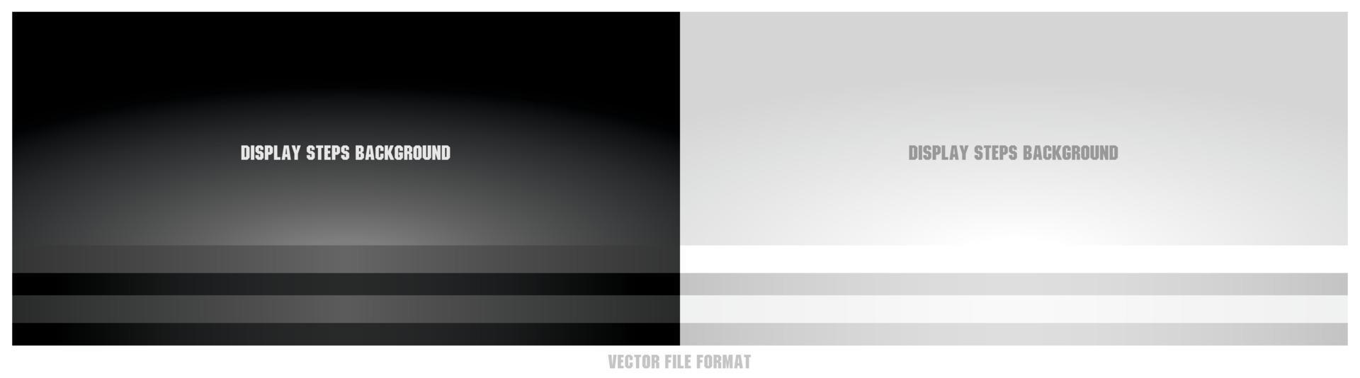 black and white simple wide steps display background 3d illustration vector for putting your object