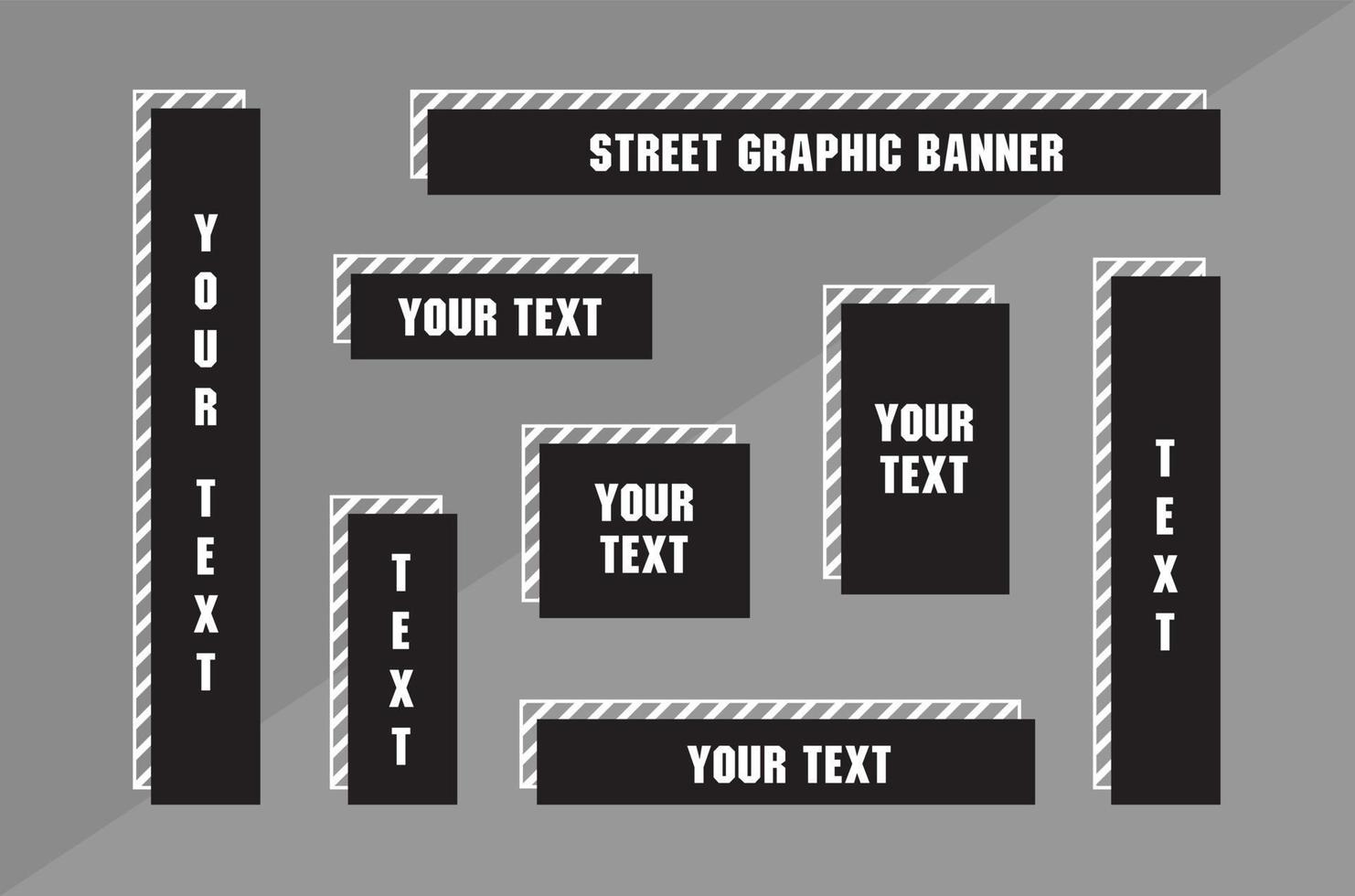 cool urban street style text frame graphic vector collection