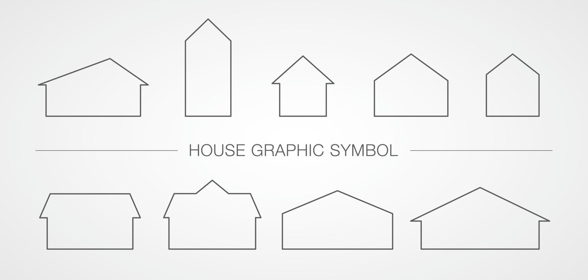 simple house shape symbol graphic element vector set