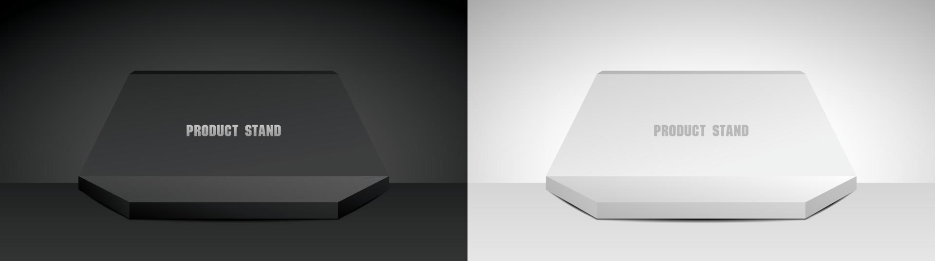 minimal style hexagon shape display stage 3d illustration vector