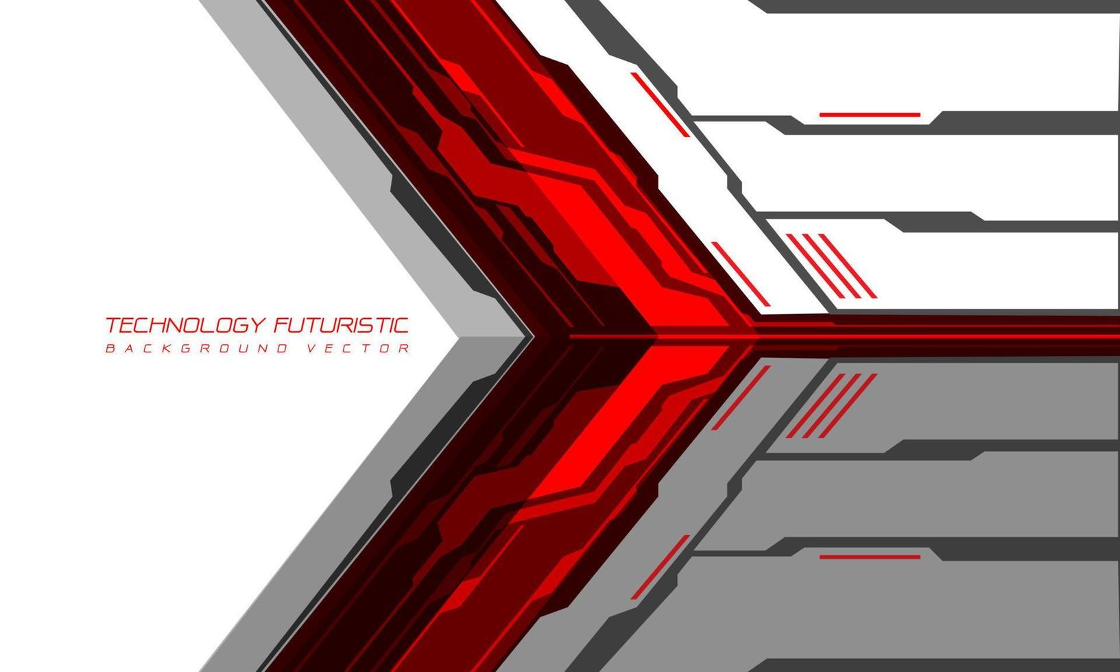 Abstrac red cyber arrow geometric technology direction on white design modern futuristic creative background vector