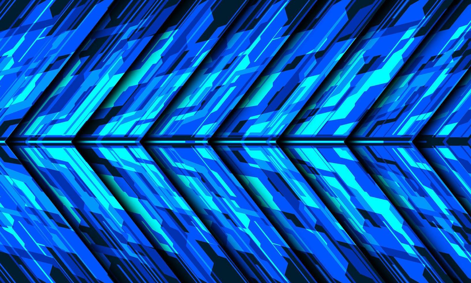 Abstract blue cyber arrow geometric technology futuristic pattern direction design modern creative background vector