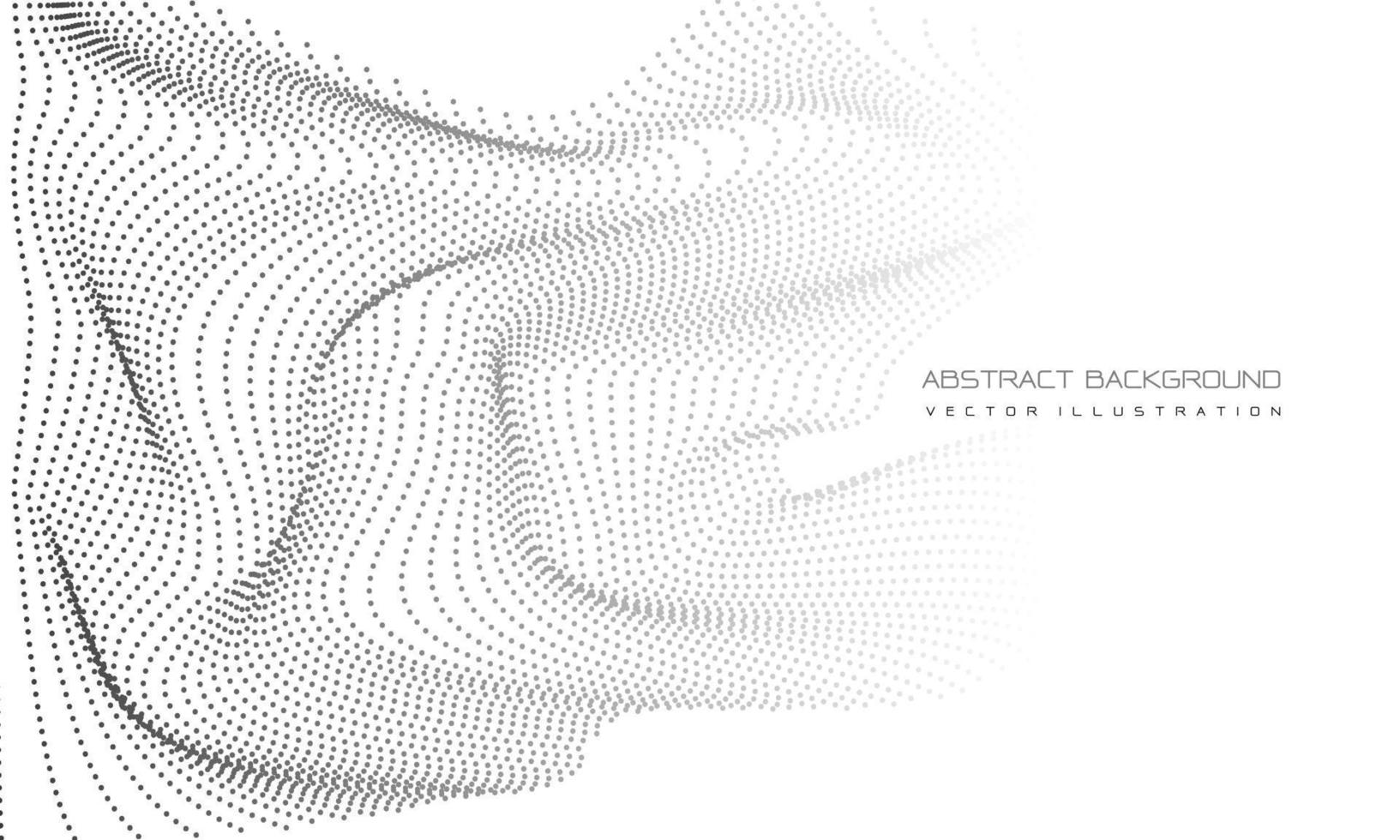 Abstract grey dots wave curve on white with blank space design modern futuristic technology background vector
