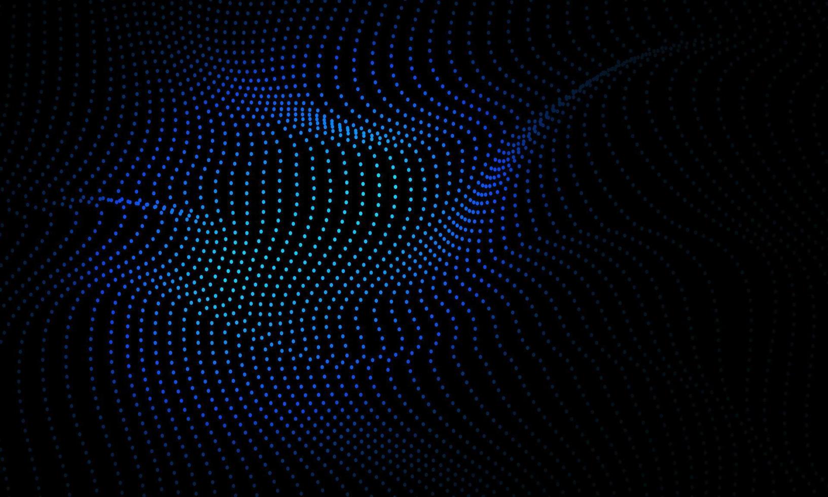 Abstract vector 3D wave curve moving dots flow particles cyber technology background