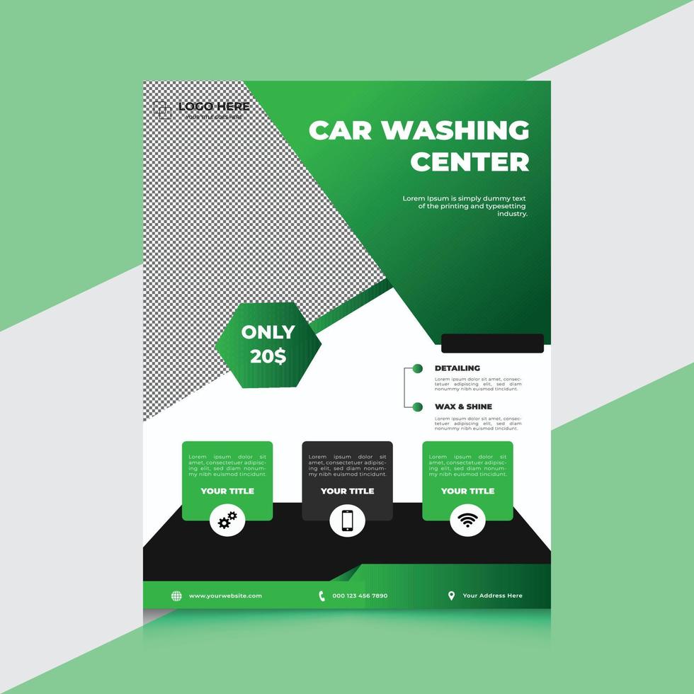 Car cleaning business promotion flyer template vector