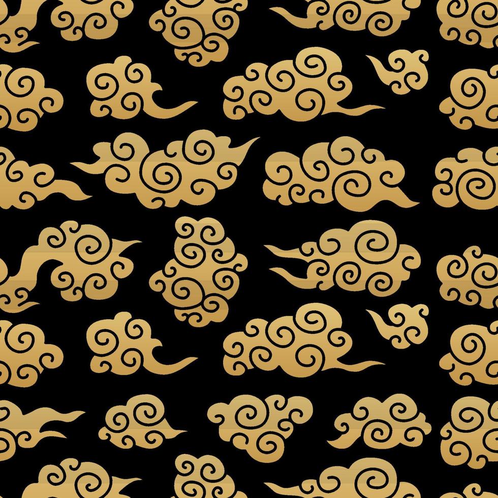 Chinese traditional oriental ornament background, clouds pattern seamless. vector