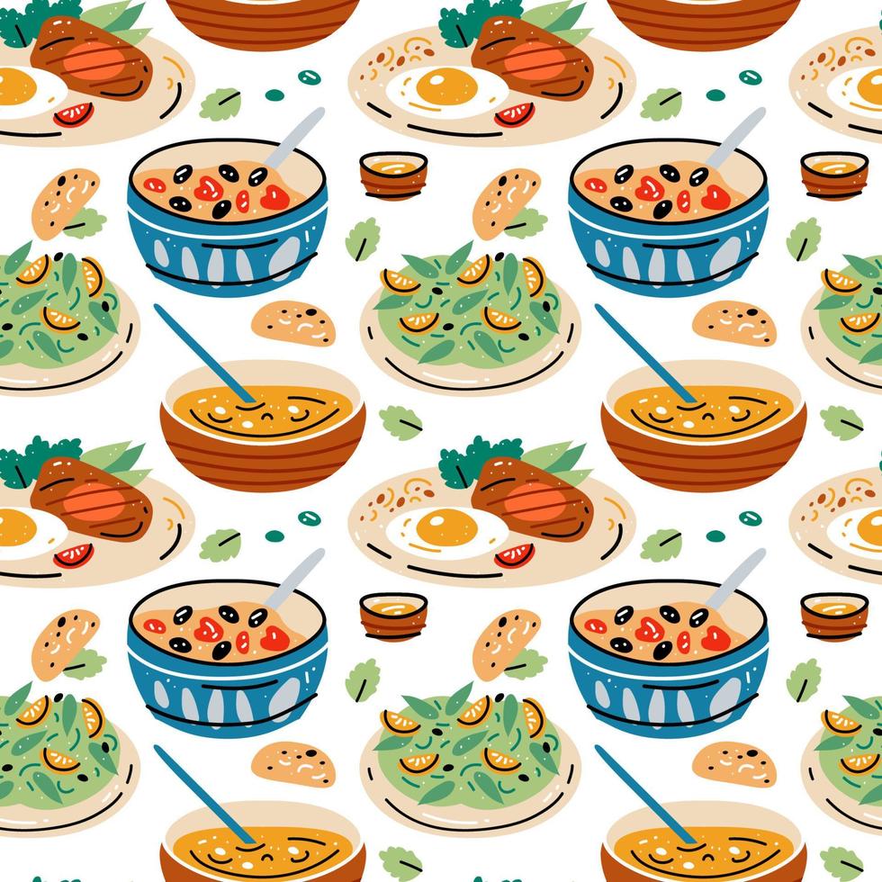 Bright seamless pattern for kitchen design, for the menu vector