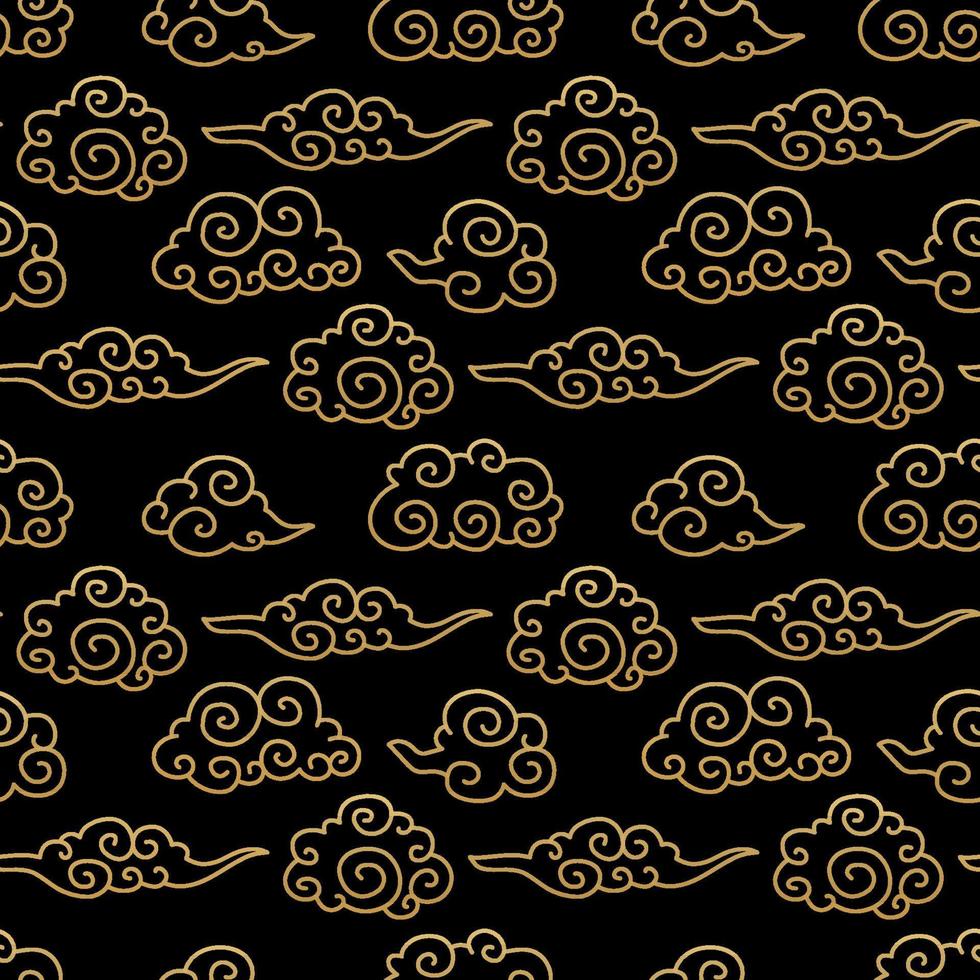 Chinese traditional oriental ornament background, clouds pattern seamless. vector