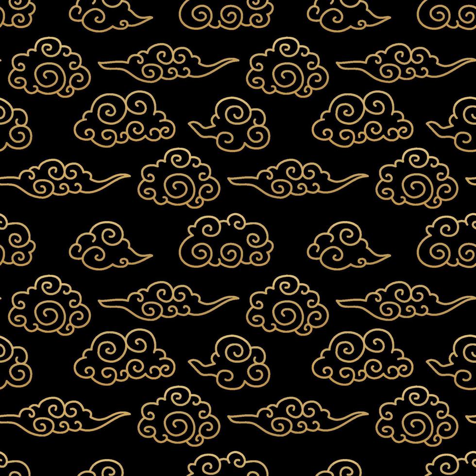 Chinese traditional oriental ornament background, clouds pattern seamless. vector