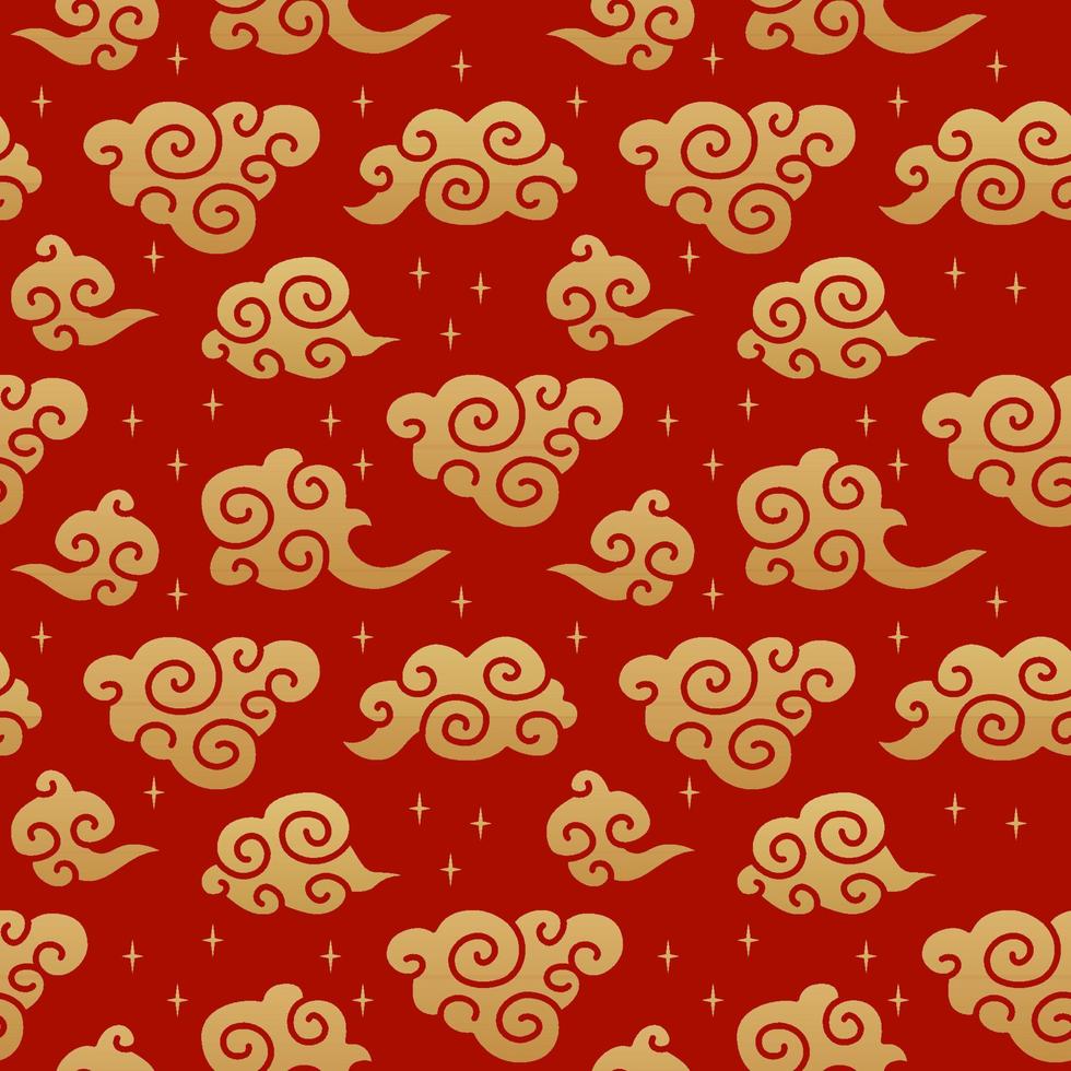 Chinese traditional oriental ornament background, clouds pattern seamless. vector