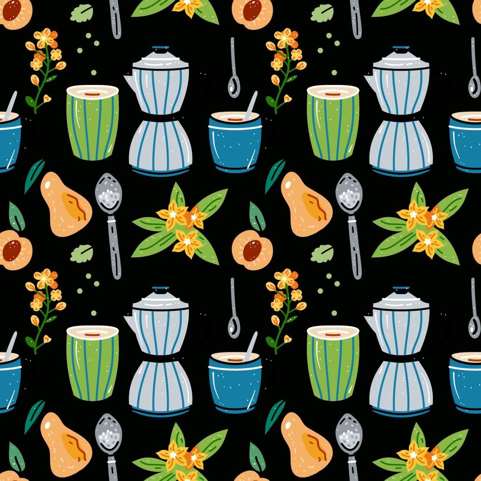 Bright seamless pattern for kitchen design, for the menu vector