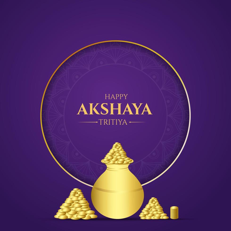 feliz akshaya tritiya festival publicación en redes sociales vector