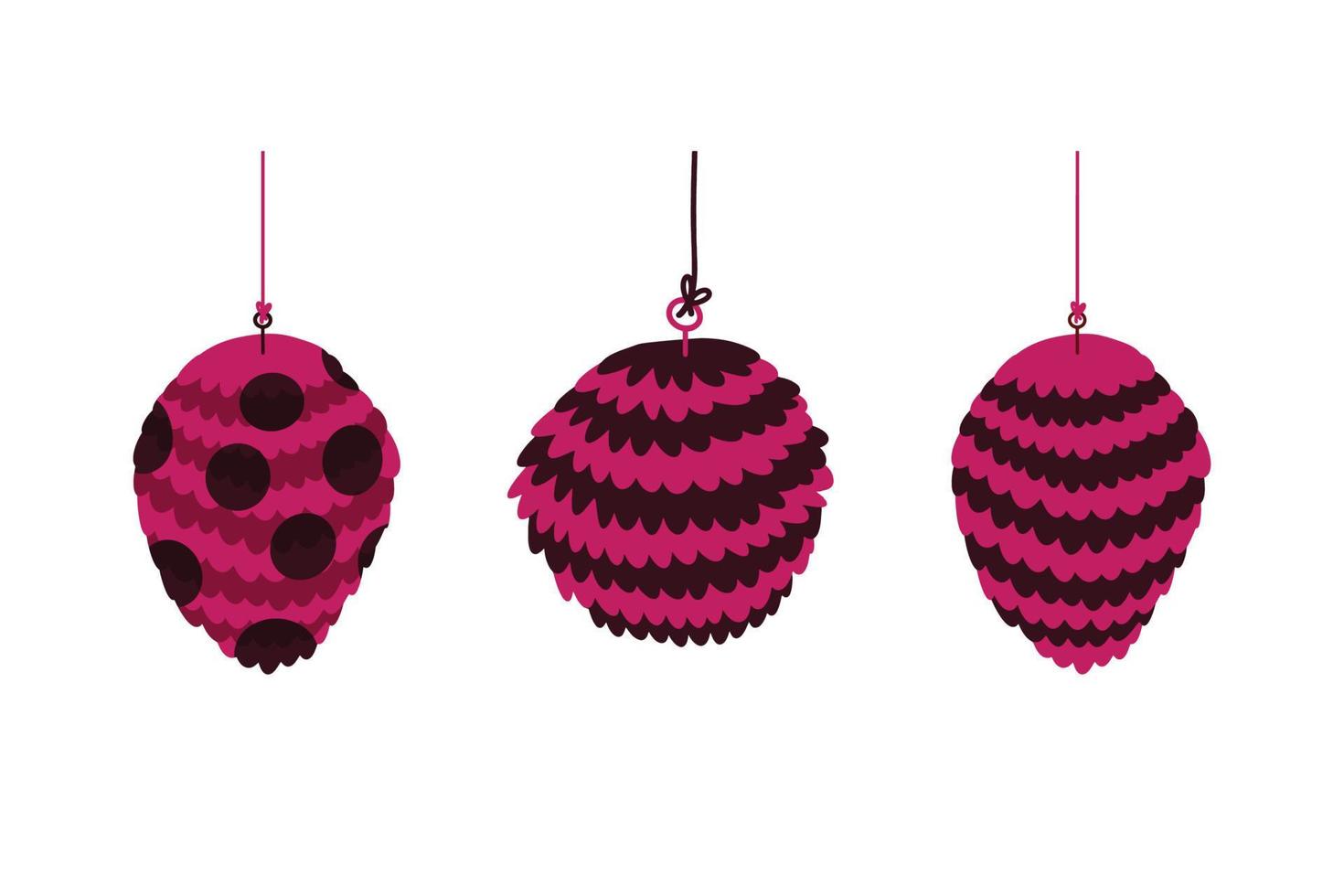 Pinata set in red and black polka dots and stripes vector