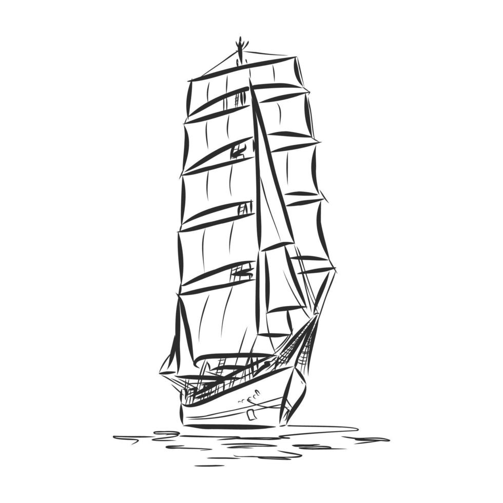 sailboat vector sketch