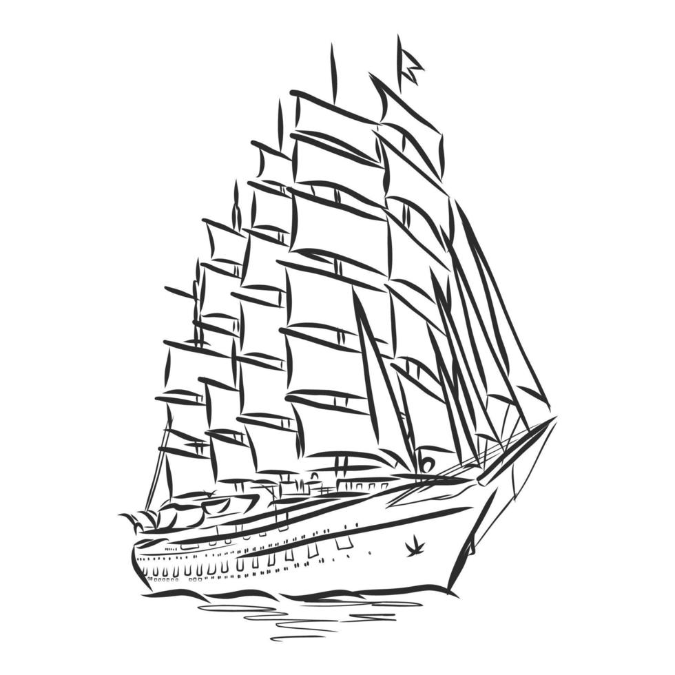 sailboat vector sketch