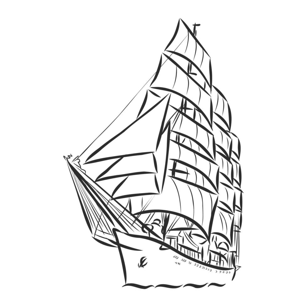 sailboat vector sketch