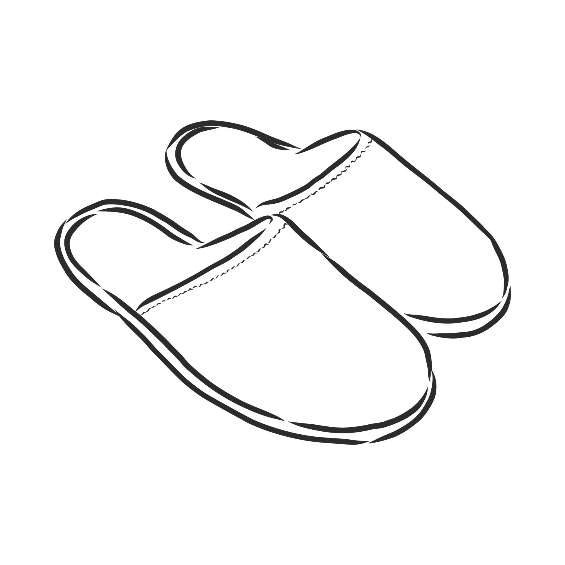 Sketch of slippers Royalty Free Vector Image  VectorStock