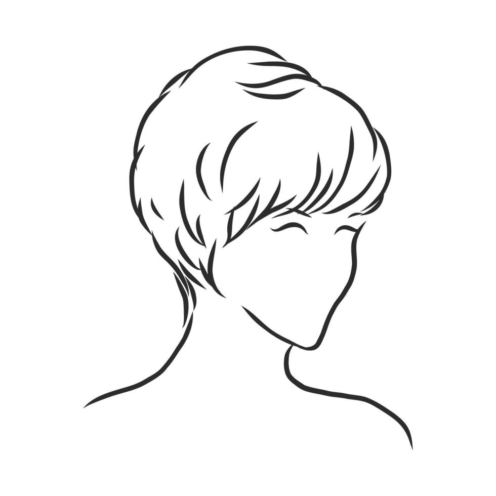 women's hairstyle vector sketch