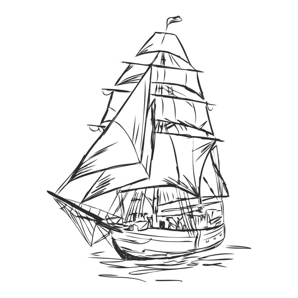 sailboat vector sketch