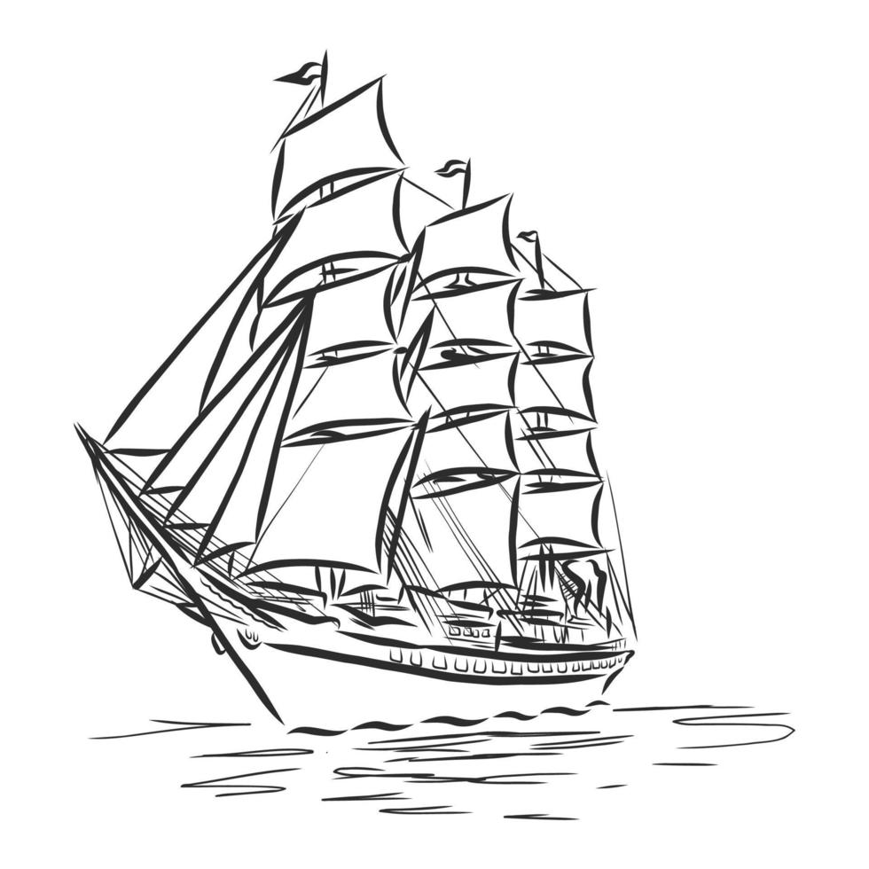 sailboat vector sketch