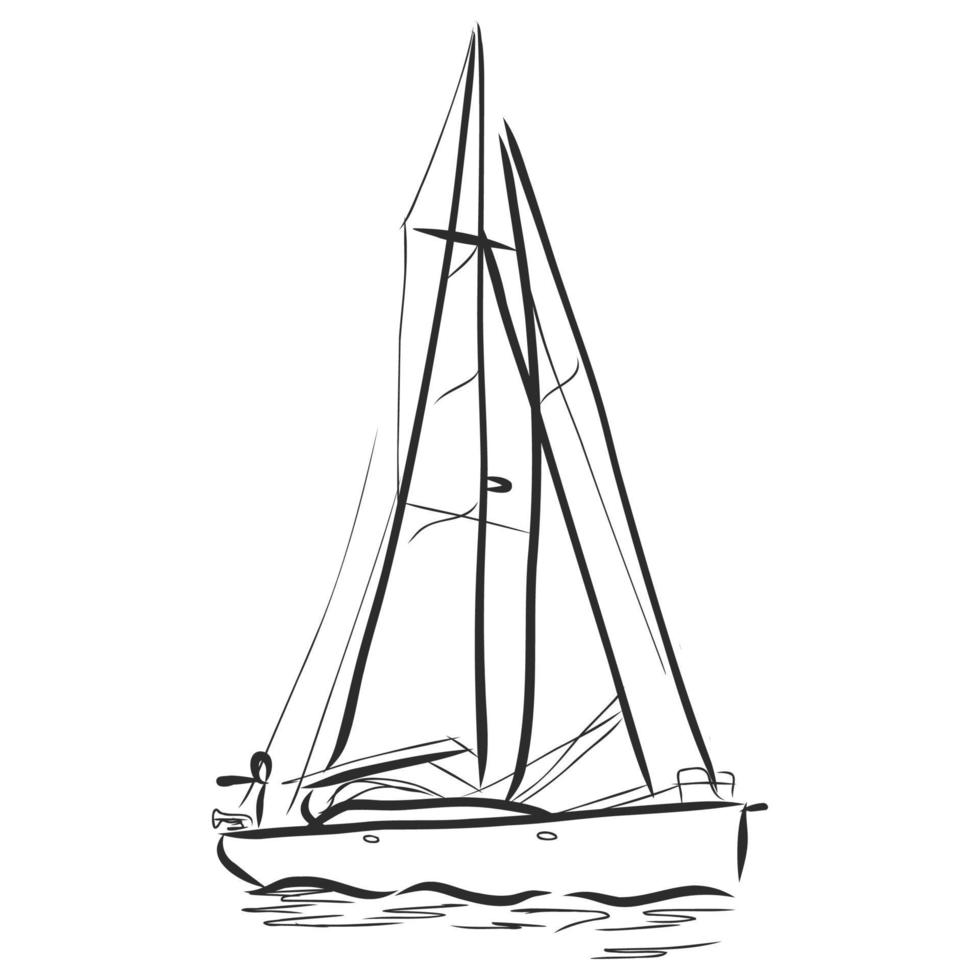 sailboat vector sketch
