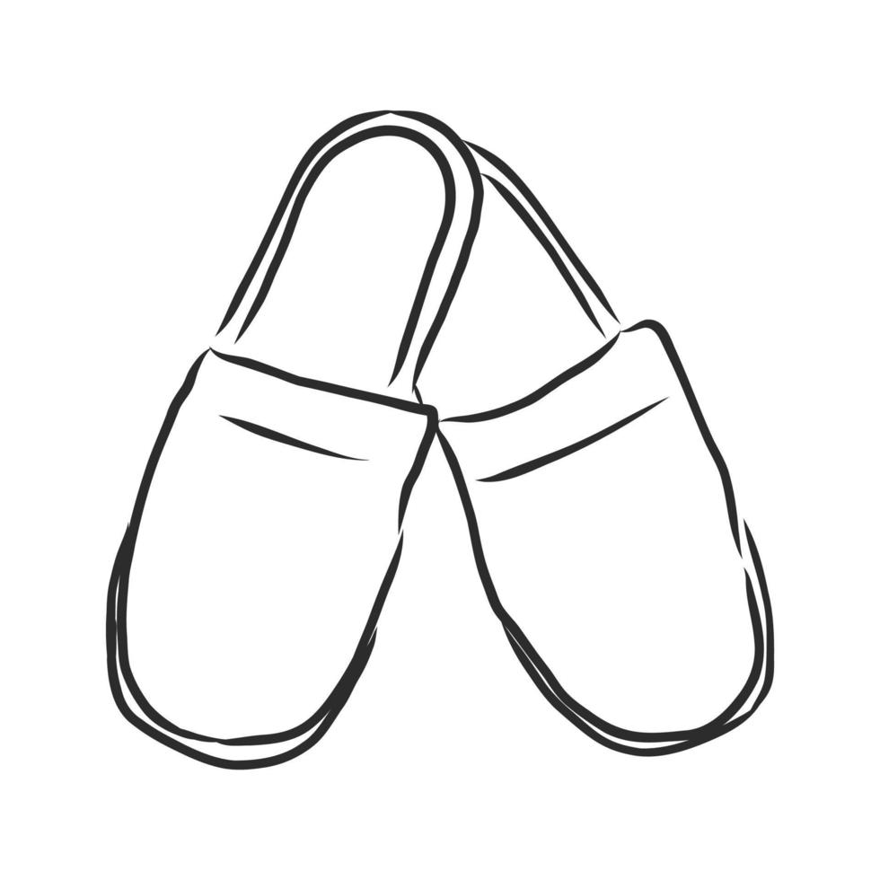 home slippers vector sketch