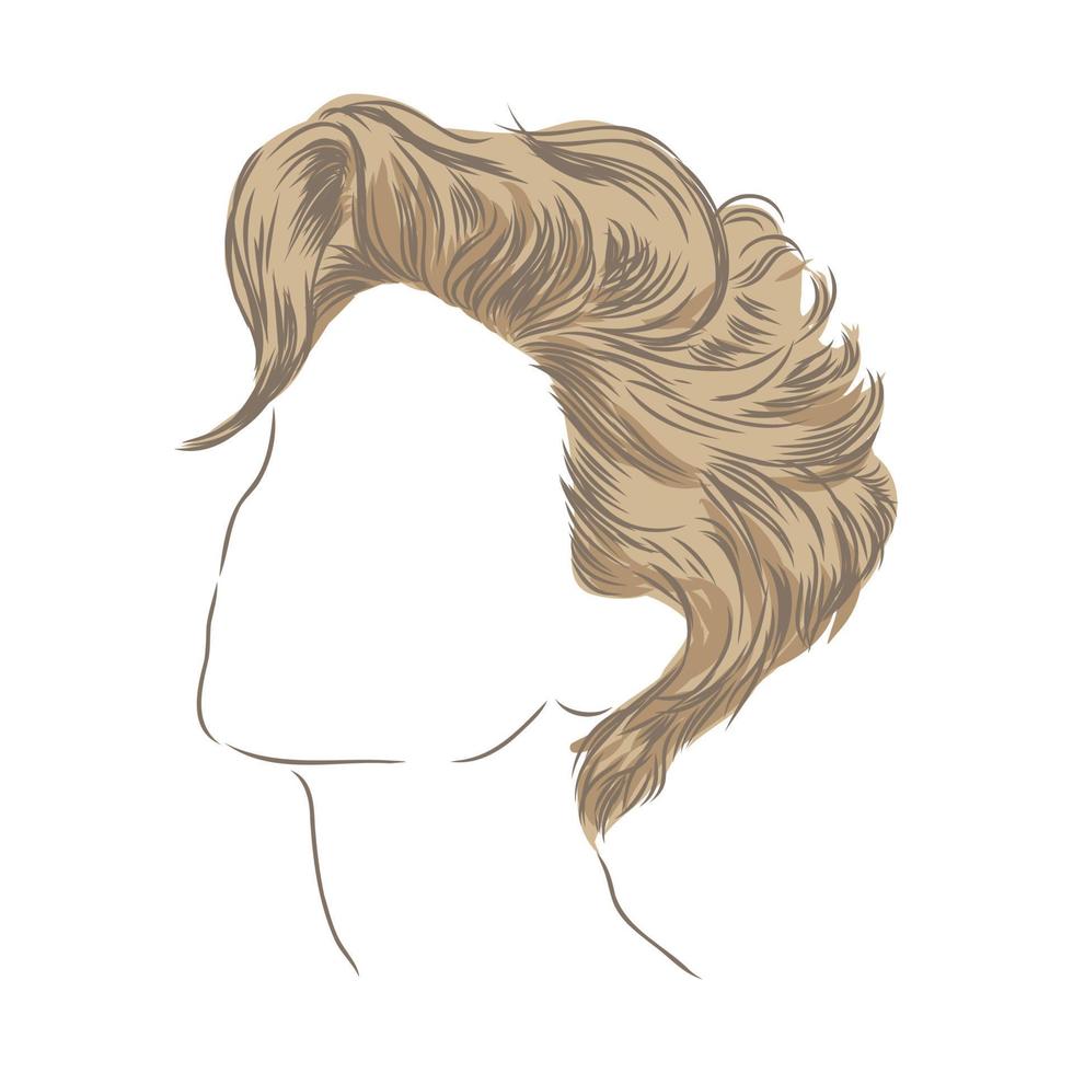 women's hairstyle vector sketch