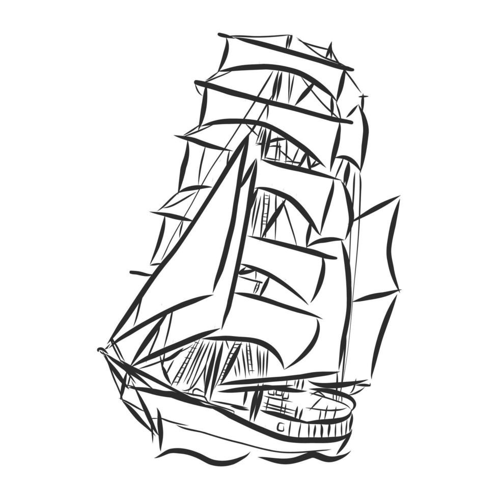 sailboat vector sketch