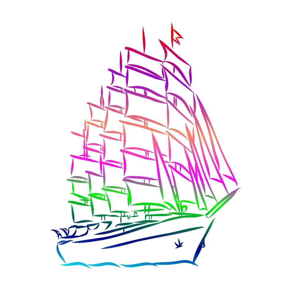 sailboat vector sketch