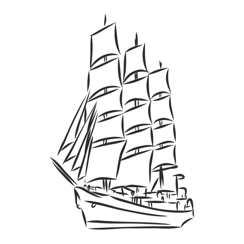 sailboat vector sketch